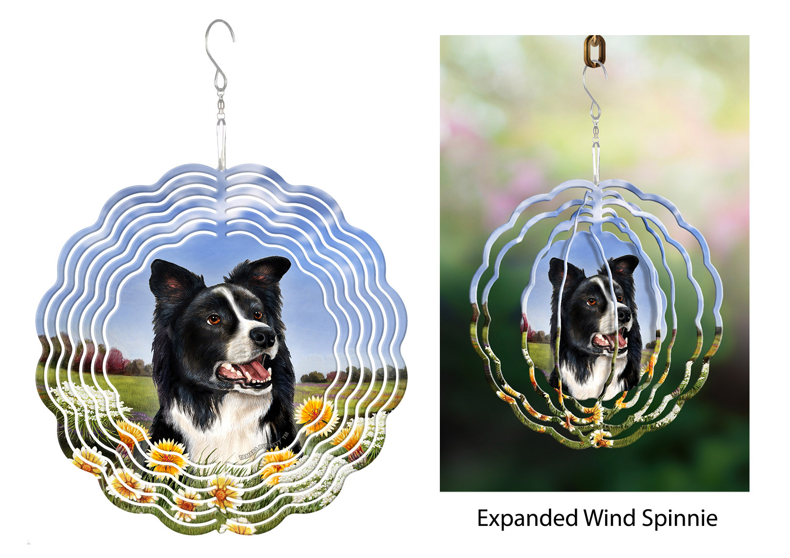 An image of product 29265 - Border Collie (Black and White)- Wind Spinner